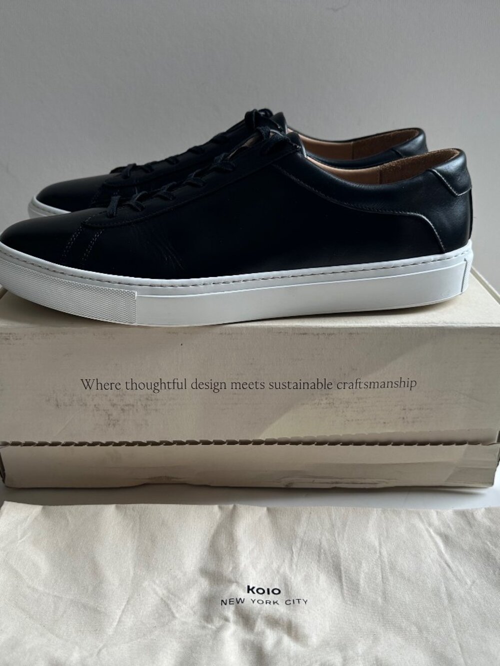 Koio Capri Leather Sneakers - Onyx - US14